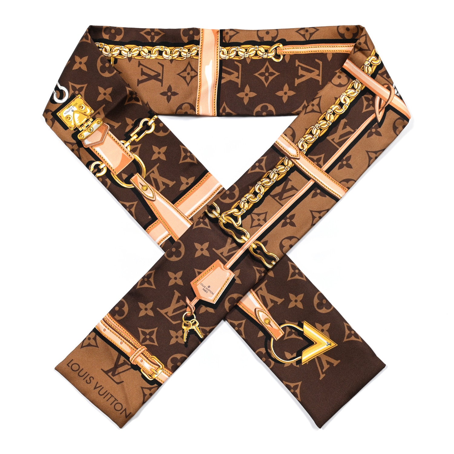Louis Vuitton Silk Monogram Confidential Bandeau Brown 1 of 3