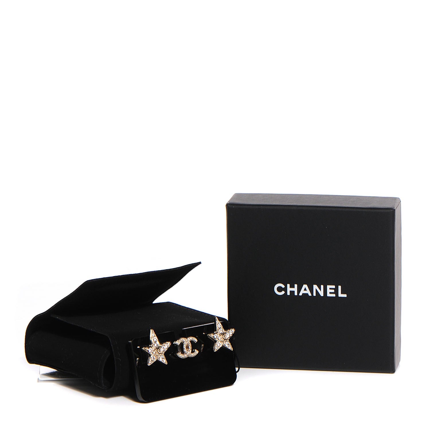 Chanel Swarovski Crystal CC Star Earphone Charms Gold 8 of 8