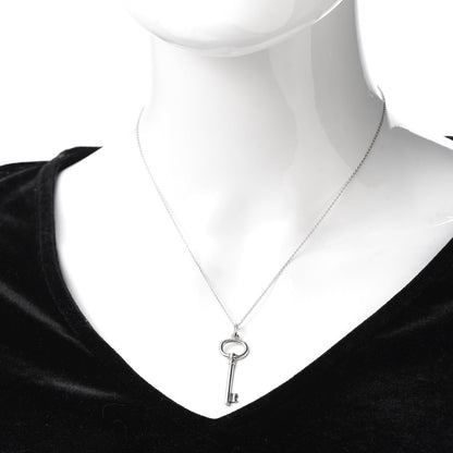 Tiffany Sterling Silver Oval Key Pendant Necklace 2 of 5