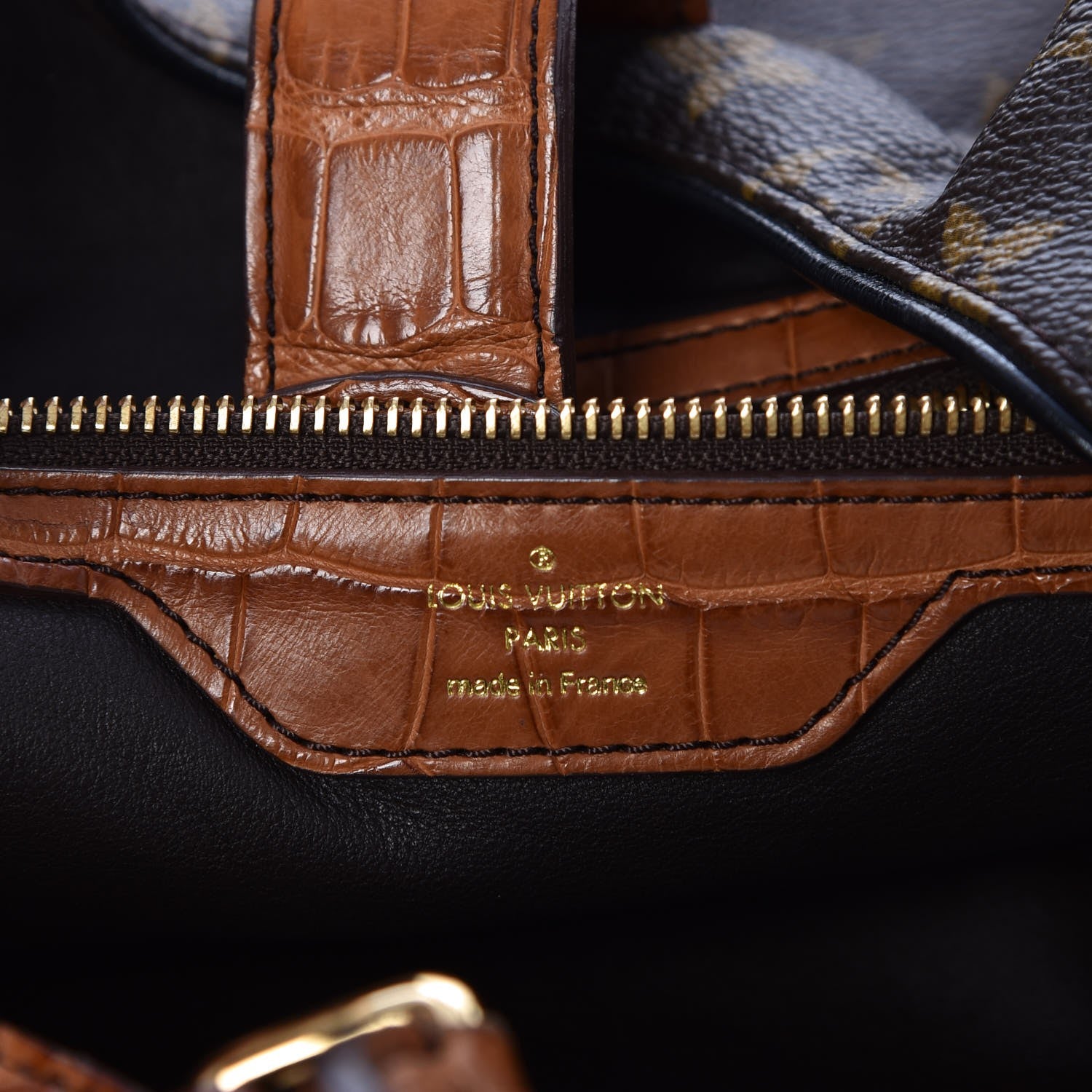 Louis Vuitton Monogram Mahina XL Crocodile Trim Tote 7 of 8