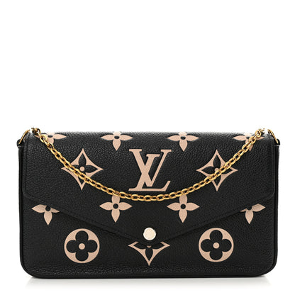 Louis Vuitton Empreinte Monogram Giant Felicie Pochette Black Beige 1 of 12