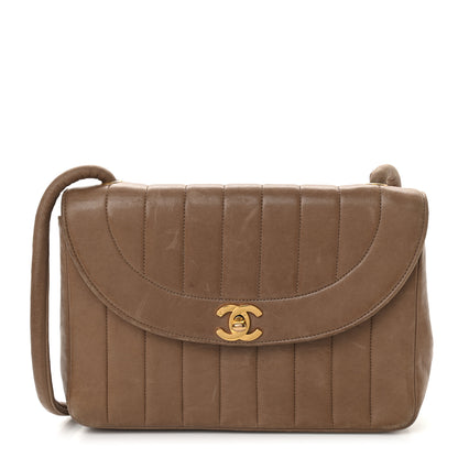 Chanel Lambskin Vertical Quilted CC Flap Shoulder Bag Brown 1 of 10