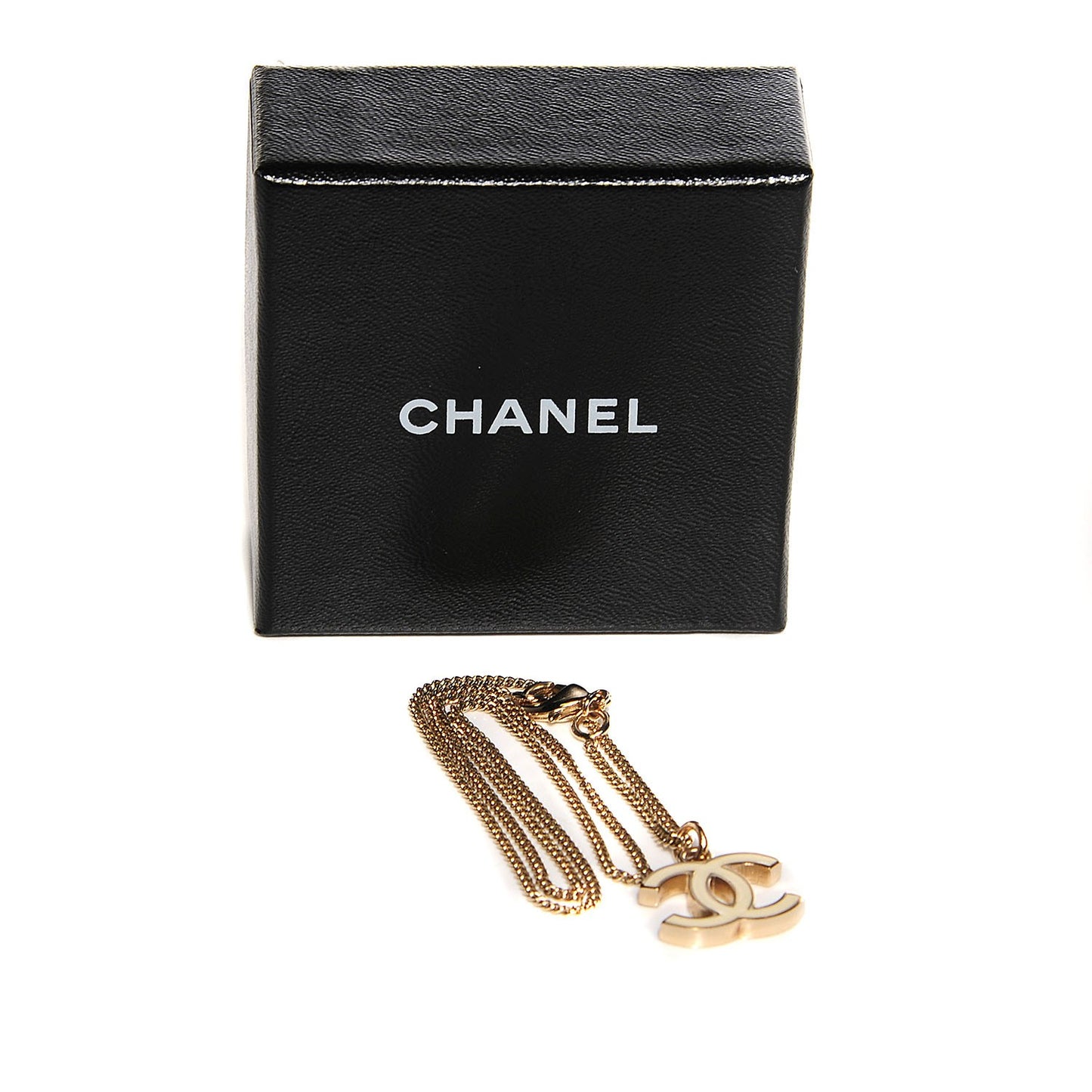 Enamel CC Necklace White