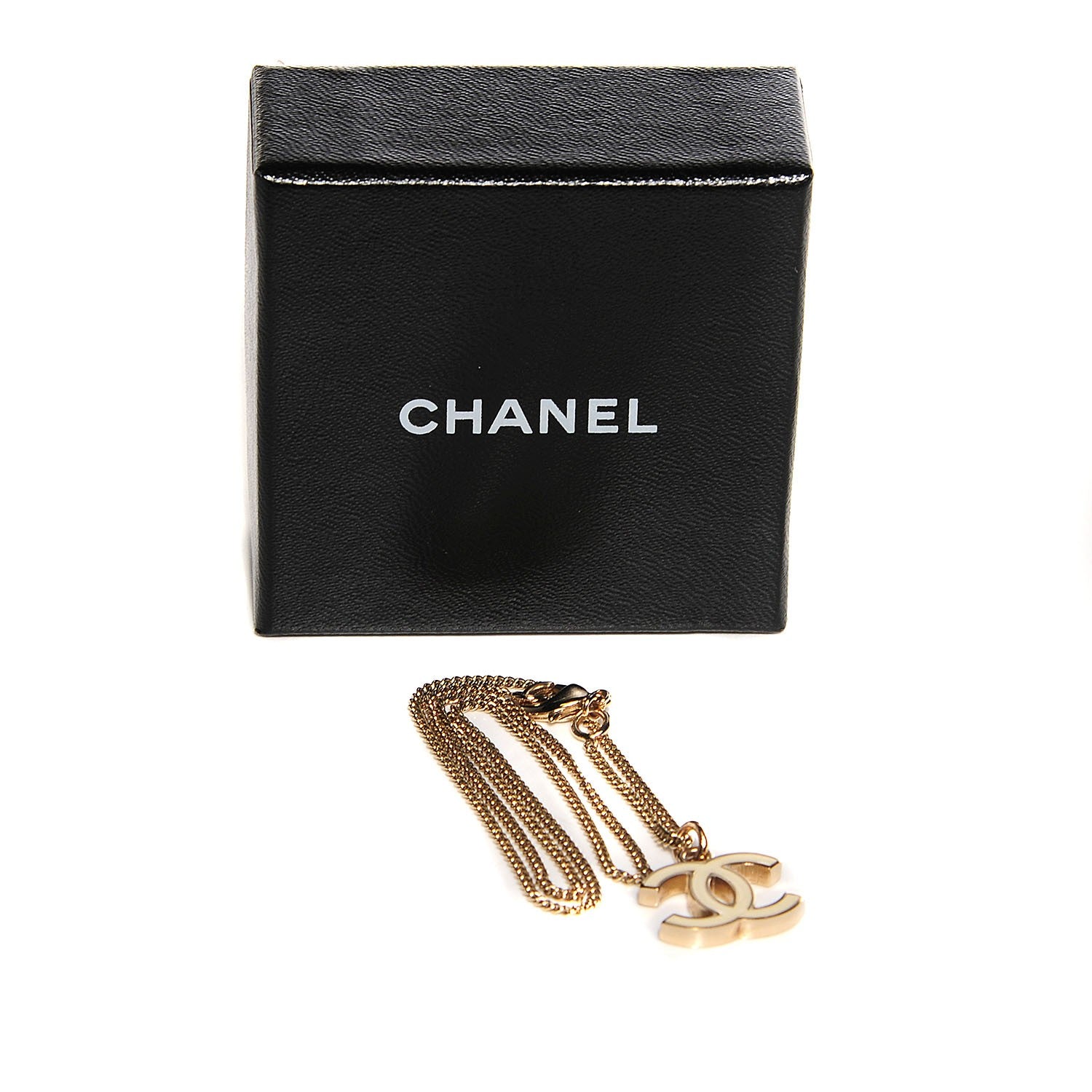 Chanel Enamel CC Necklace White 4 of 5