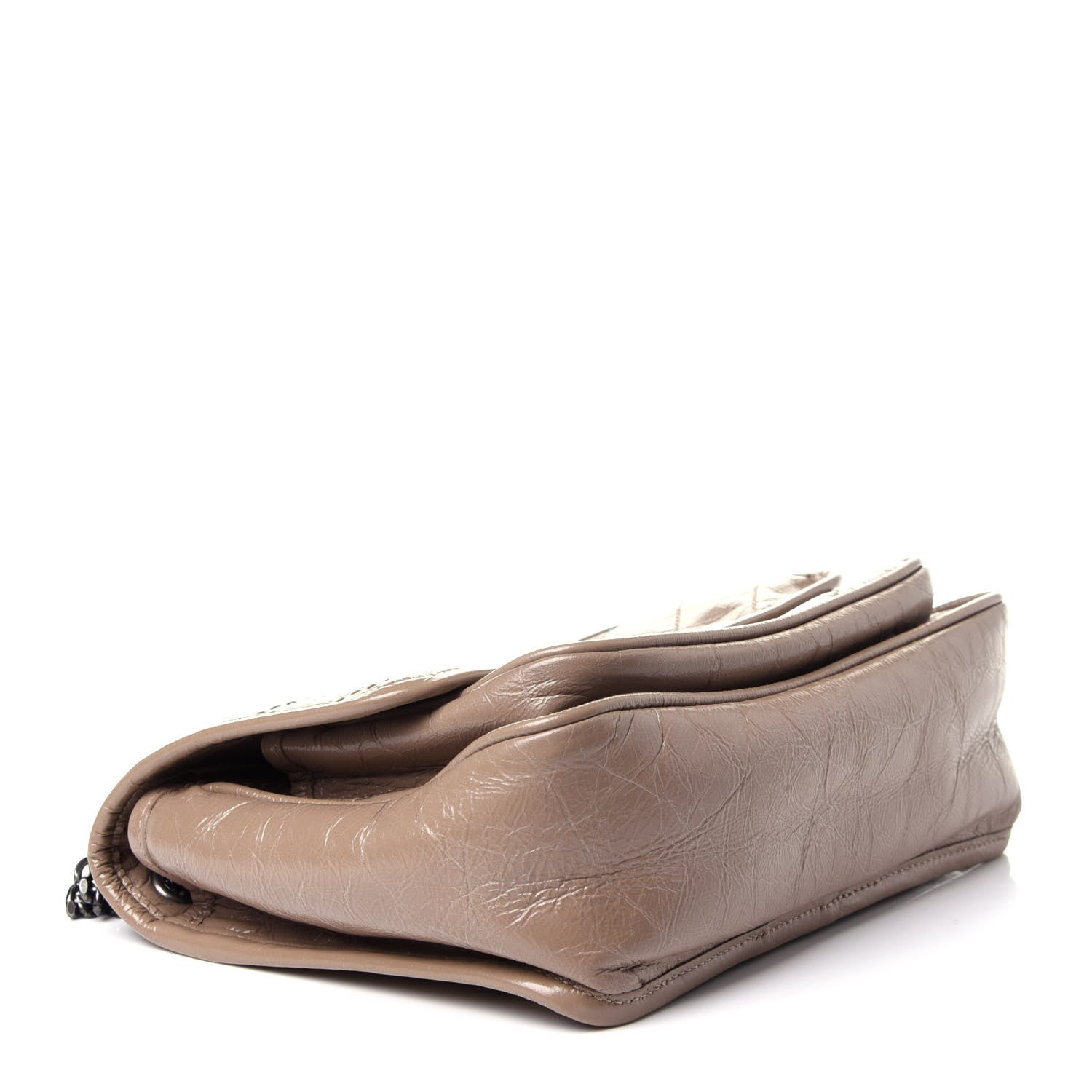 Saint Laurent Crinkled Calfskin Matelasse Monogram Baby Niki Chain Satchel Light Taupe 4 of 13
