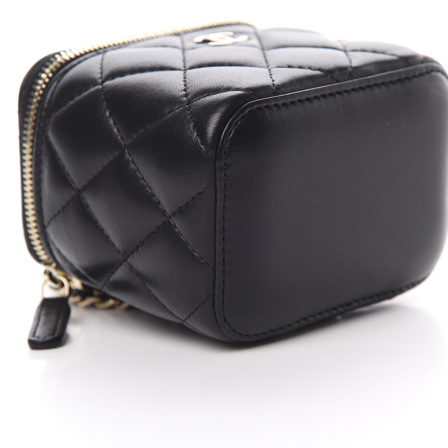 Chanel Lambskin Quilted Mini Vanity Case With Chain Black 9 of 11
