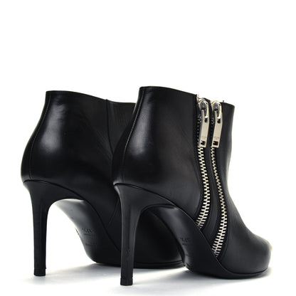 Saint Laurent Calfskin Double Zipper Booties 37.5 Black 3 of 4