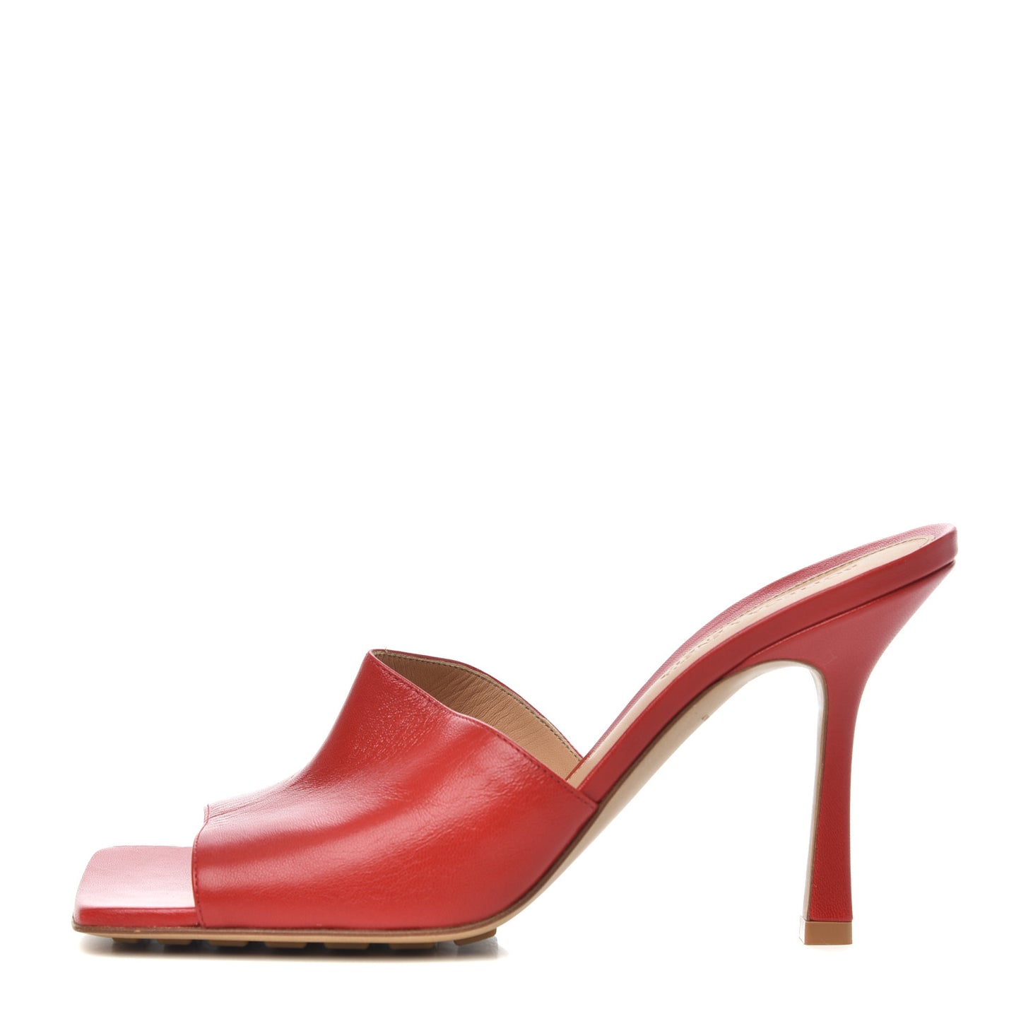 Lambskin Stretch Mule Sandals 38 Bright Red