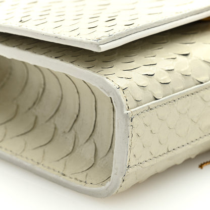 Saint Laurent Calfskin Python Embossed Small Classic Monogram Kate Tassel Satchel Ivory 7 of 8