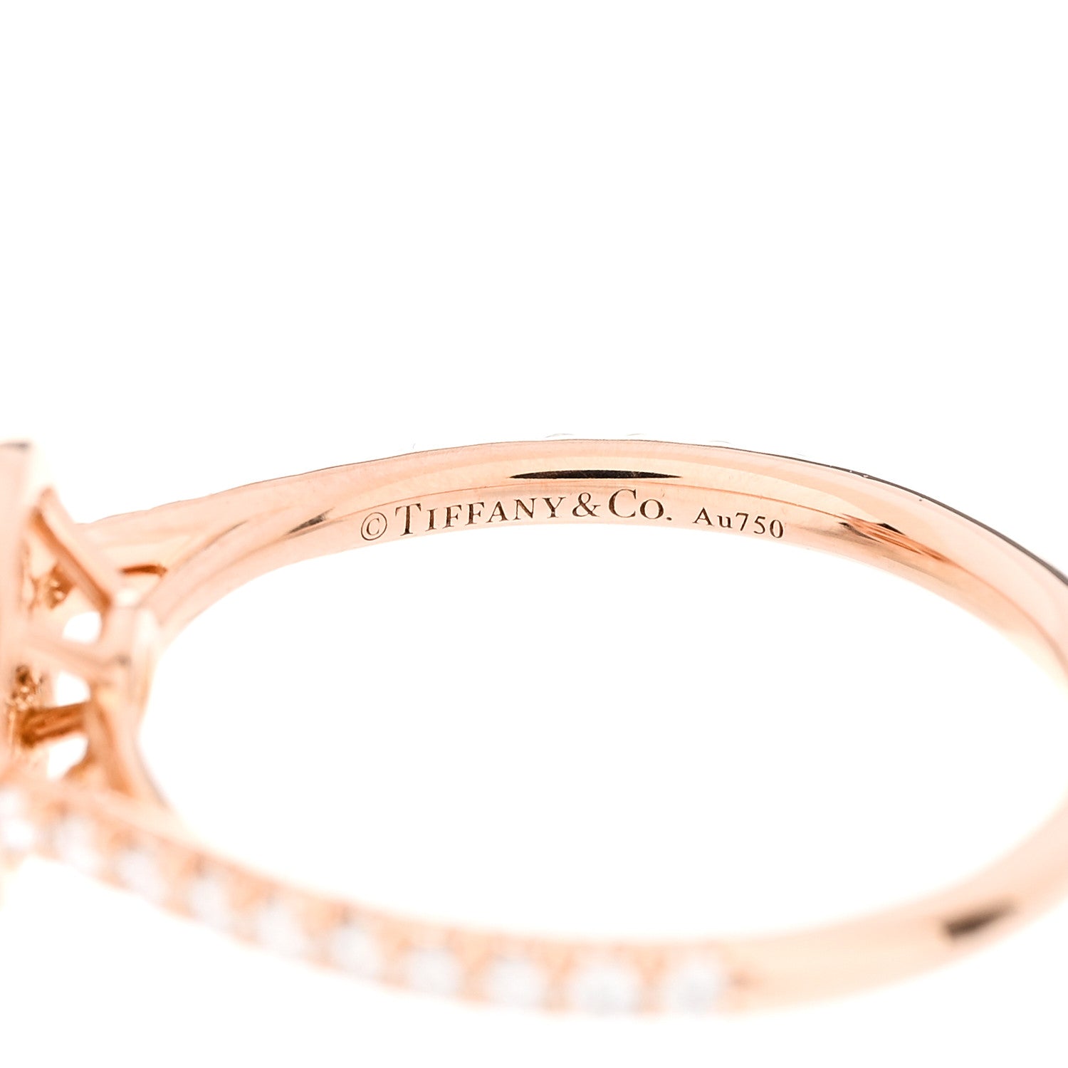 Tiffany 18K Rose Gold Diamond Soleste Engagement Ring 50 5.5 4 of 5