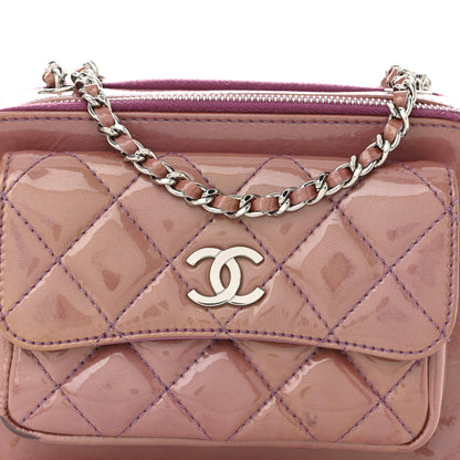 Chanel Patent Quilted Small Pocket Box Camera Case Purple 9 of 16