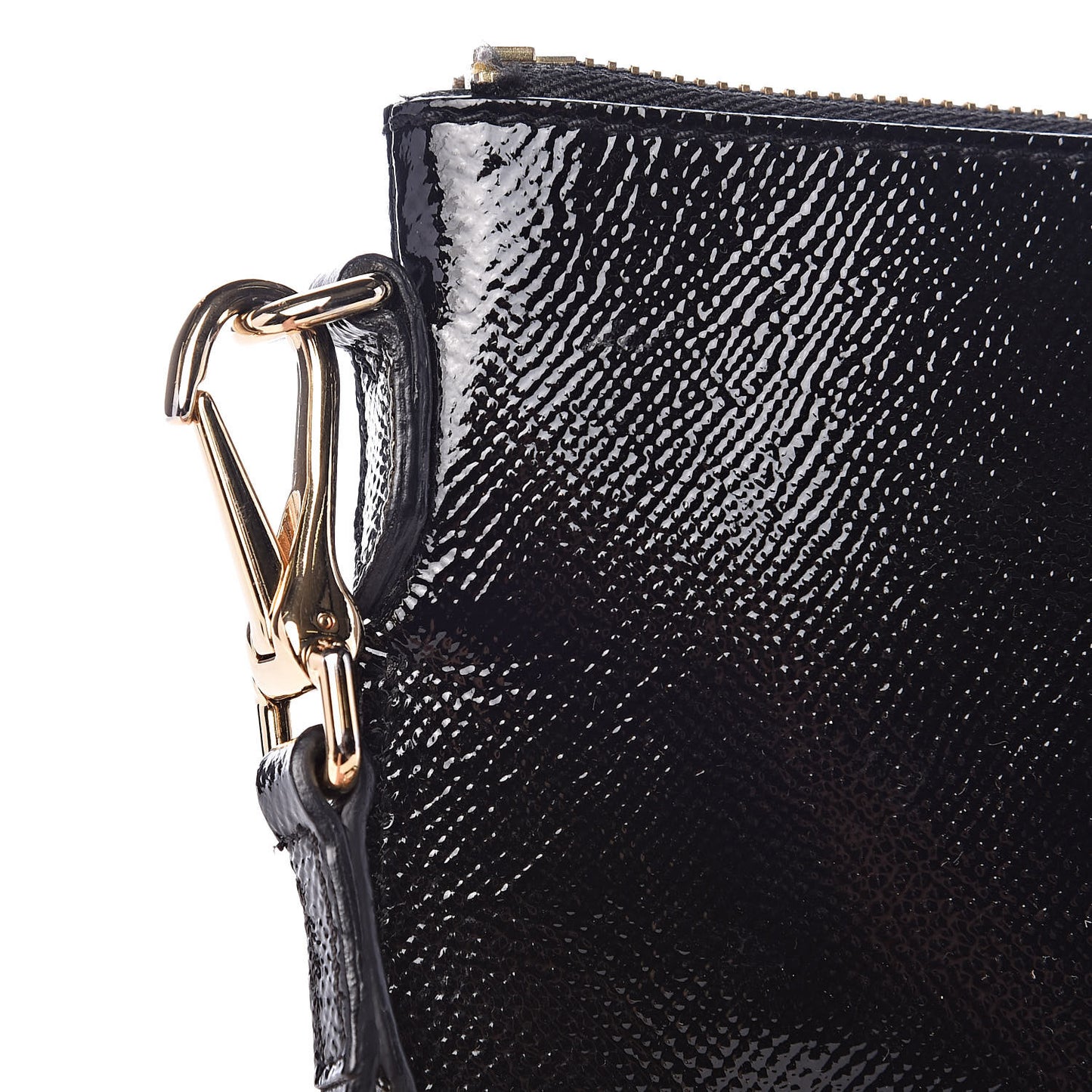 Patent London Peyton Crossbody Clutch Bag Black