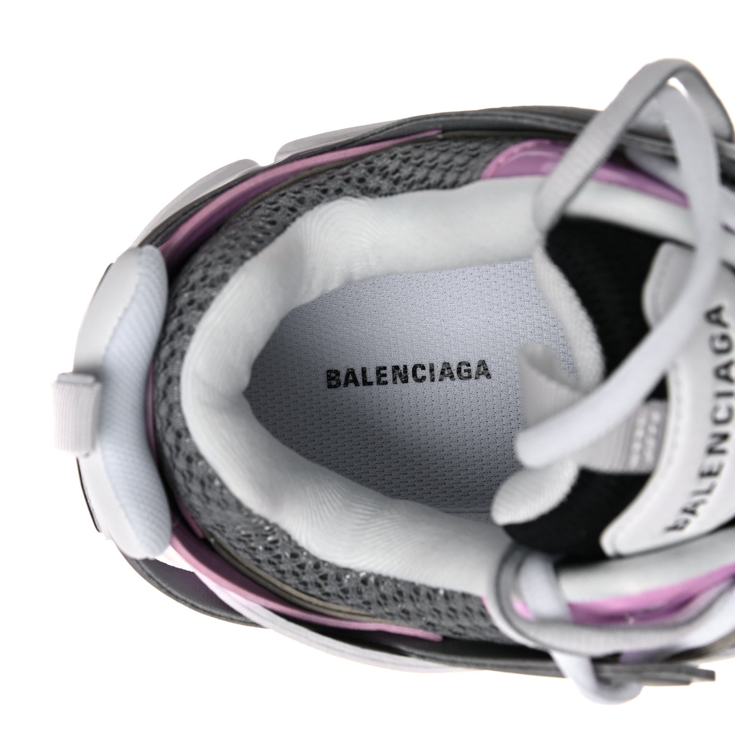 Mesh Rubber Bi-Color Womens Track Sneakers 40 White Pink Grey