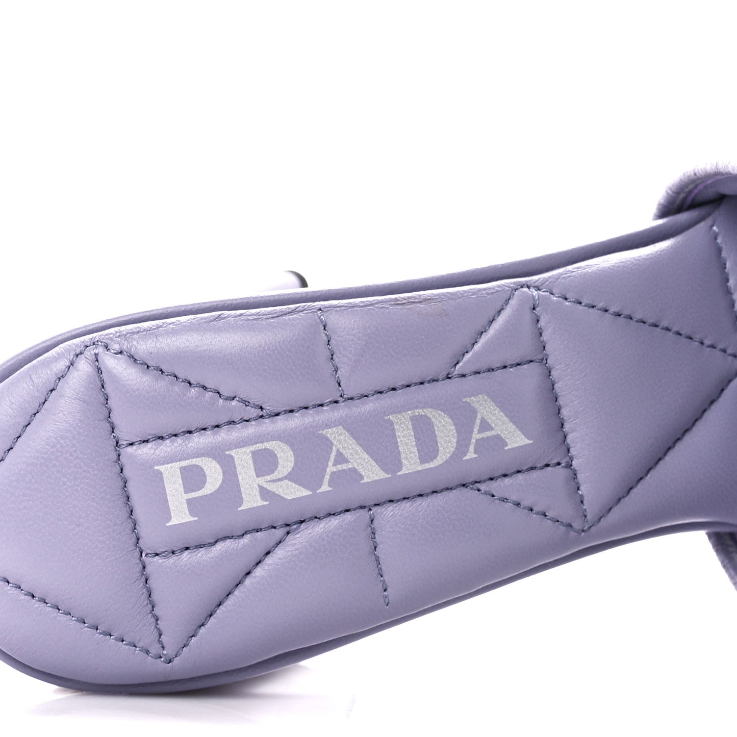 Fabric Logo Embroidered 65mm Block Heel Slide Sandals 37.5 Glicine Talco