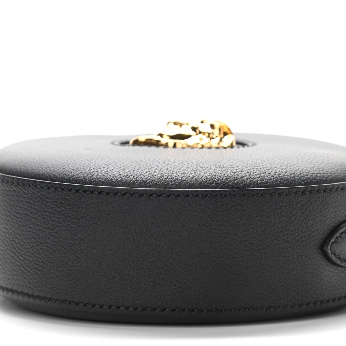 Calfskin La Medusa Round Camera Bag Black