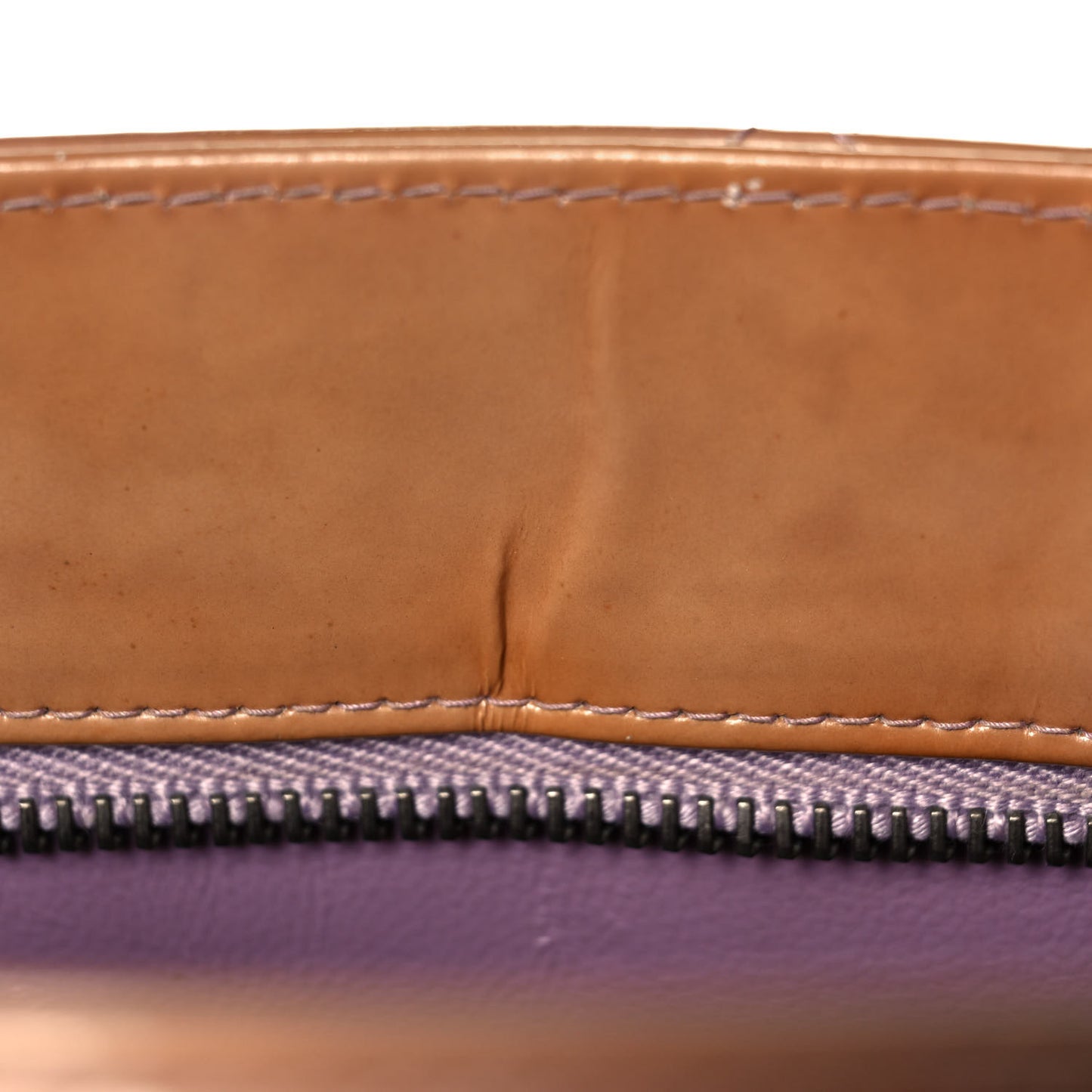 Patent Quilted Medallion Tote Dark Beige