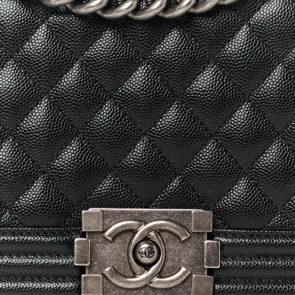 Chanel Caviar Quilted Medium Boy Flap Black 7 of 9