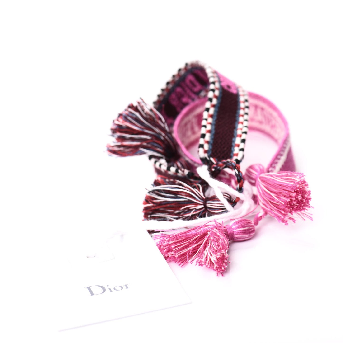 Woven Cotton J'Adior Friendship Bracelet Set Purple Rose