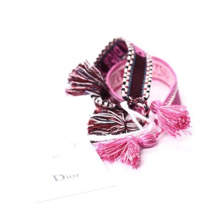 Christian Dior Woven Cotton J'Adior Friendship Bracelet Set Purple Rose 3 of 4