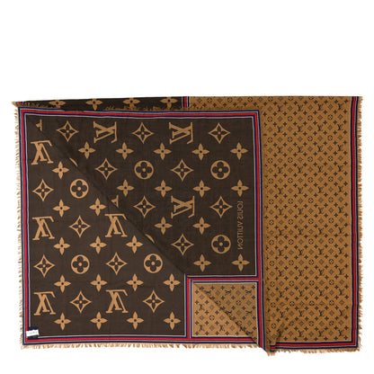 Louis Vuitton Cotton Monogram Bliss Stole Brown 3 of 5