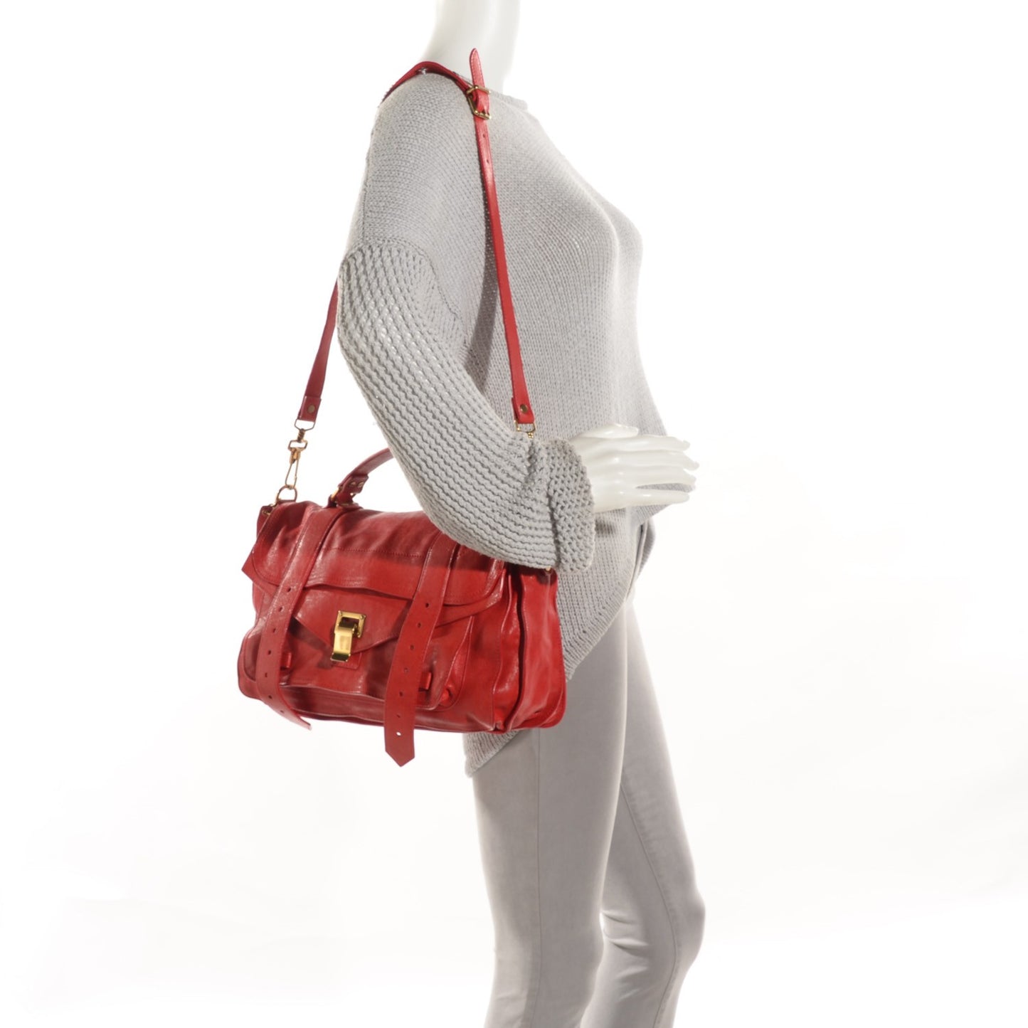 Lambskin Medium PS1 Satchel Bright Red