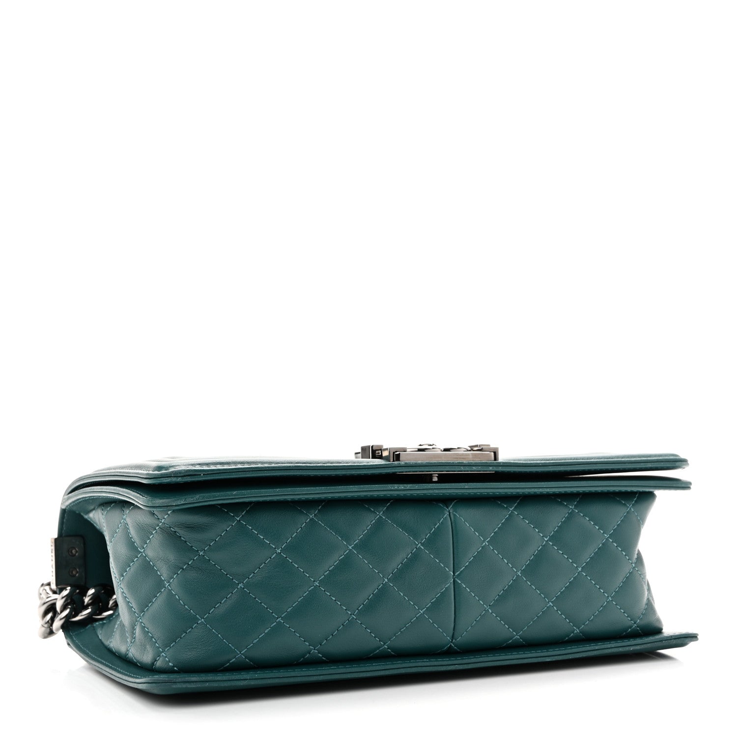 Chanel Calfskin Chevron Quilted Medium Boy Flap Turquoise 4 of 15