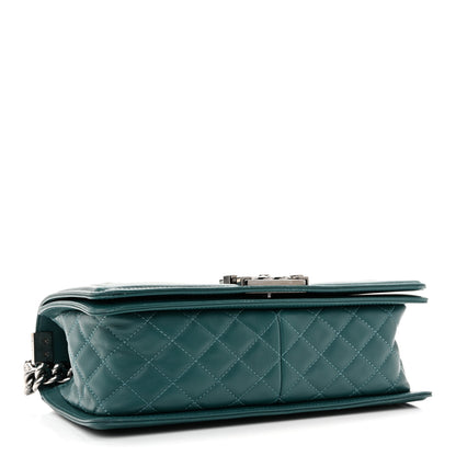 Chanel Calfskin Chevron Quilted Medium Boy Flap Turquoise 4 of 15