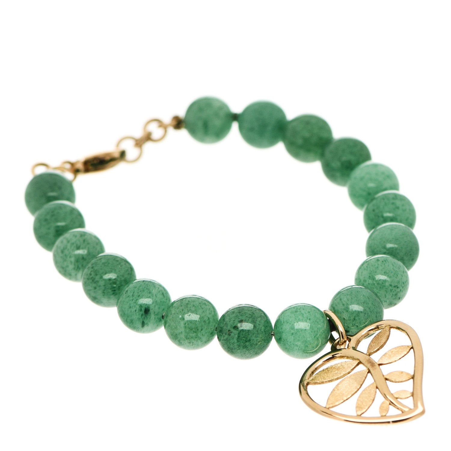 Tiffany 18K Yellow Gold Aventurine Paloma Picasso Villa Paloma Palm Bracelet 1 of 3