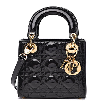 Christian Dior Patent Cannage Mini Lady Dior Black 1 of 11