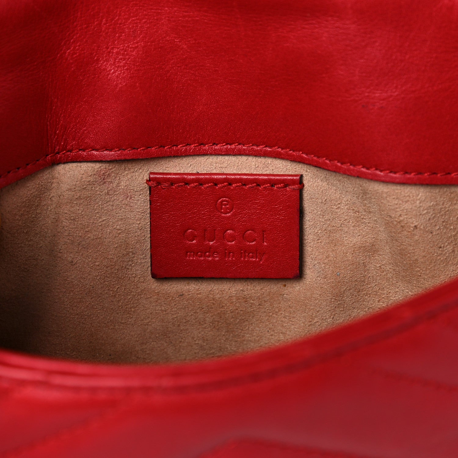 Gucci Calfskin Matelasse Super Mini GG Marmont Shoulder Bag Hibiscus Red 6 of 18