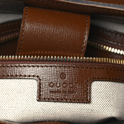 Gucci GG Supreme Monogram Azalea Calfskin Retro Interlocking G Chain Shoulder Bag Beige Ebony Brown Sugar 6 of 9