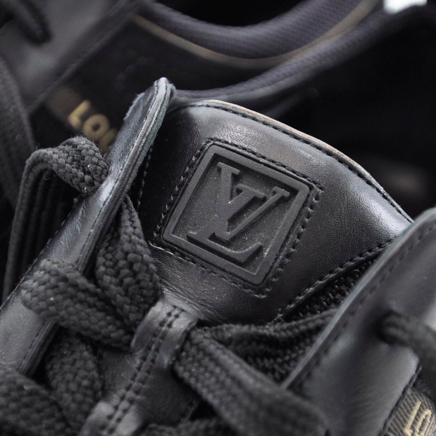 Louis Vuitton Suede Leather Sneakers 39 Black 5 of 9