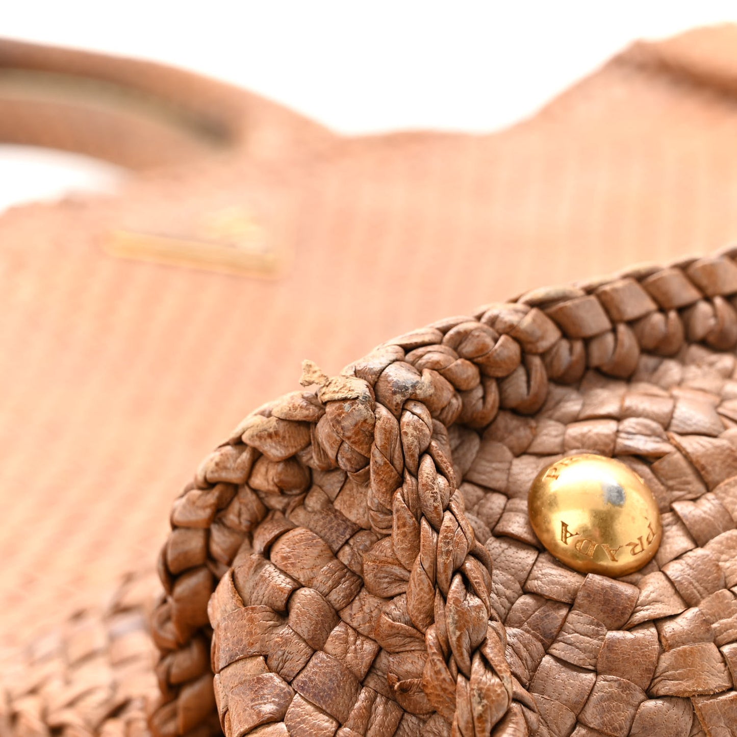 Goatskin Woven Shopping Tote Cacao