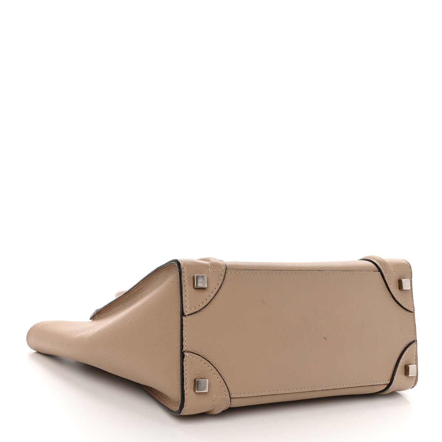 Celine Drummed Calfskin Micro Luggage Dune 4 of 11