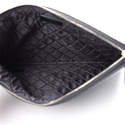 Chanel Metallic Caviar Quilted Medium Maxi CC Cosmetic Case Dark Grey 4 of 7