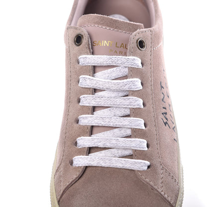 Saint Laurent Distressed Suede Womens Court Classic Sneakers 37 Rose Antique 9 of 10