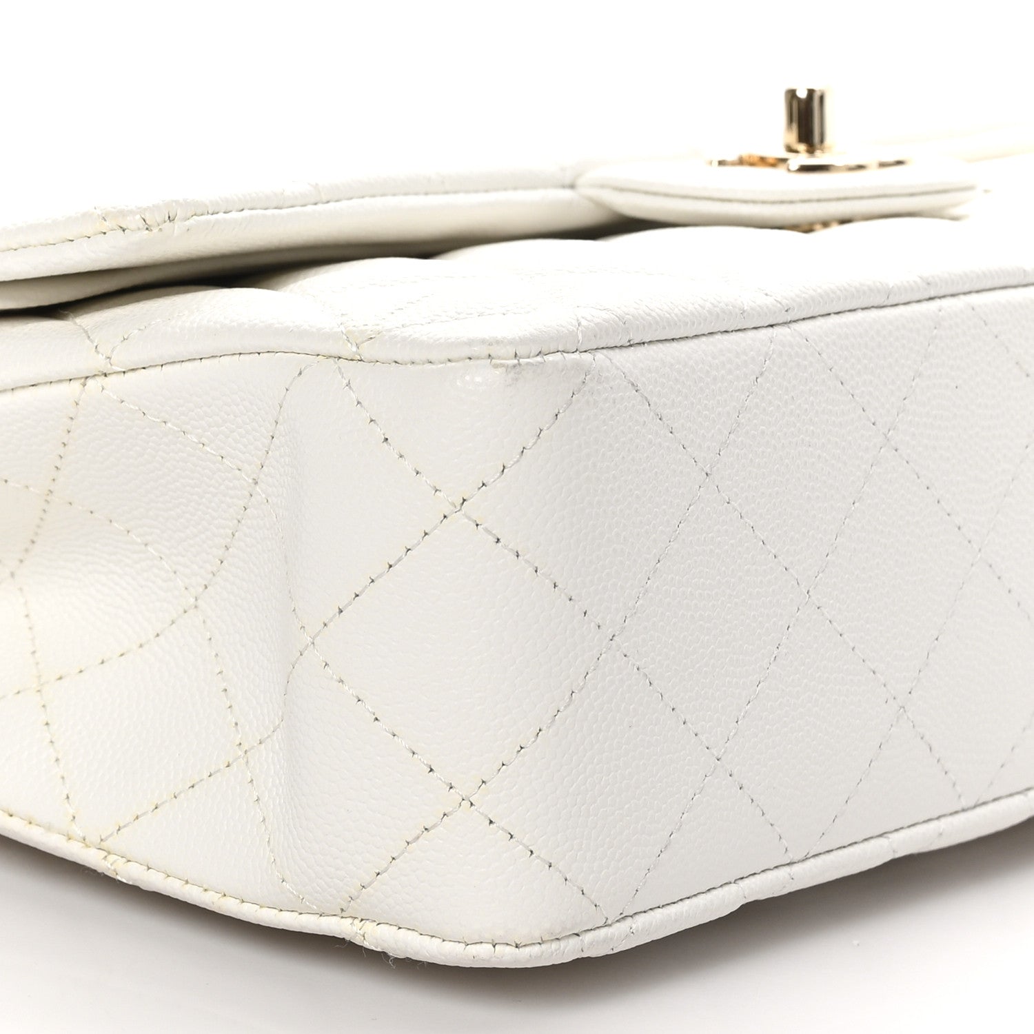 Chanel Caviar Quilted Medium Double Flap White 8 of 10