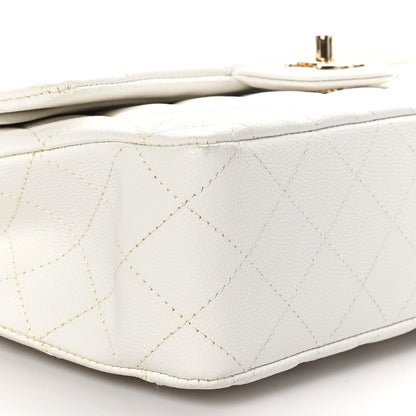 Chanel Caviar Quilted Medium Double Flap White 8 of 10