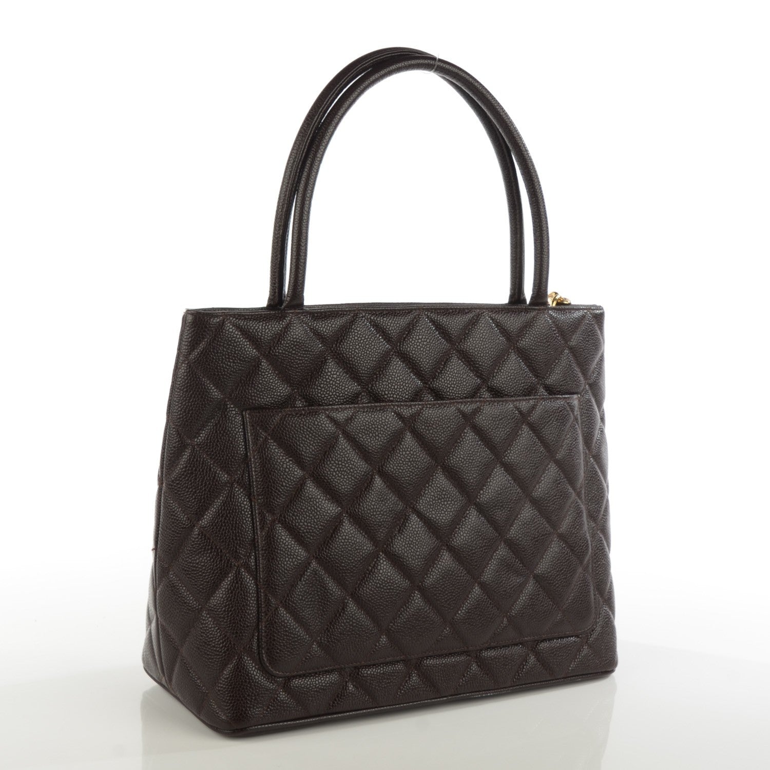 Chanel Caviar Quilted Medallion CC Tote Dark Brown 3 of 7