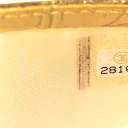 Chanel Metallic Calfskin Crocodile Embossed Cocodile Card Holder Gold 8 of 8
