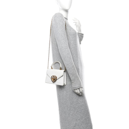 Dolce & Gabbana Smooth Calfskin Small Devotion Envelope Top Handle Bag White 2 of 13