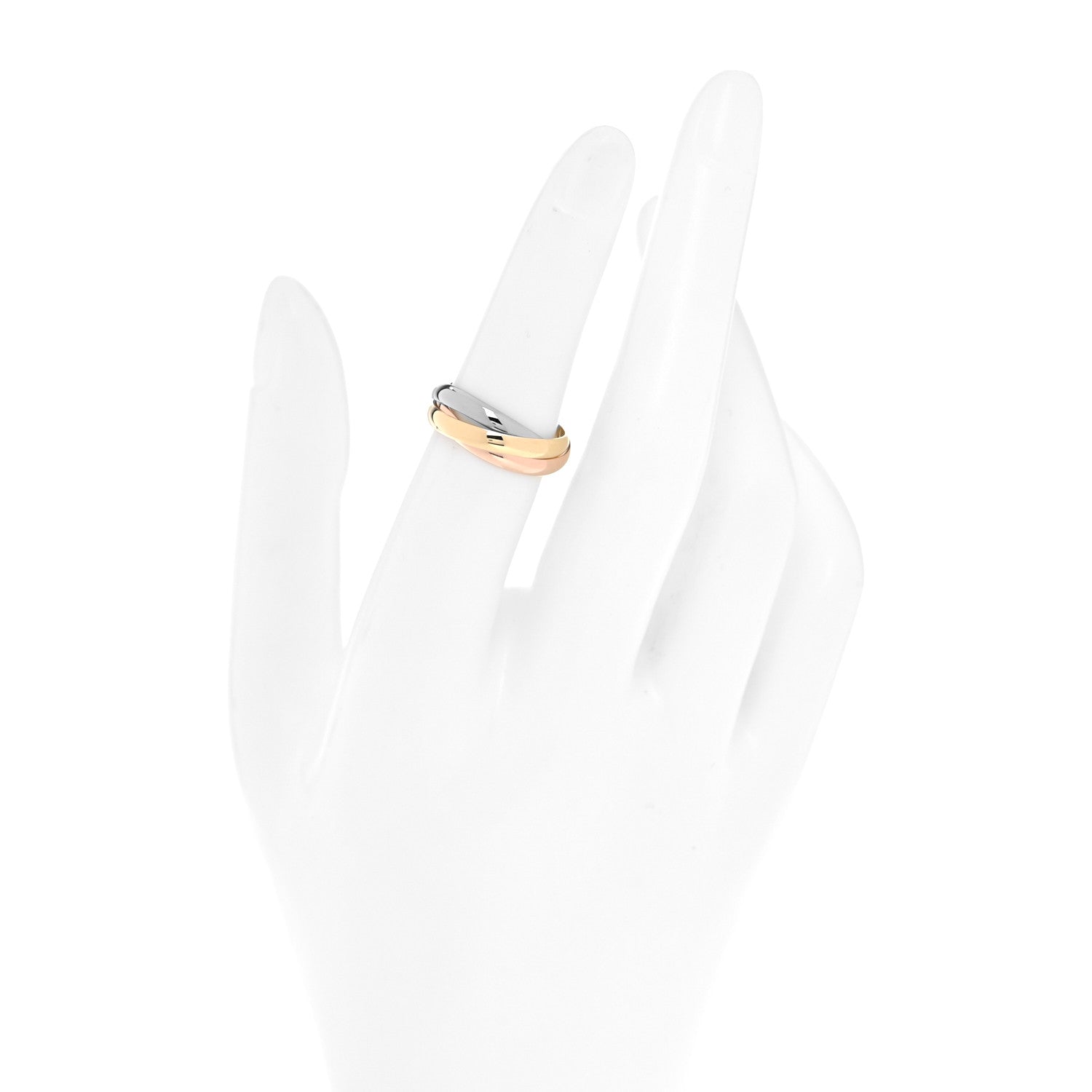 Cartier 18K Pink Yellow White Gold Small Trinity Ring 51 5.75 2 of 6
