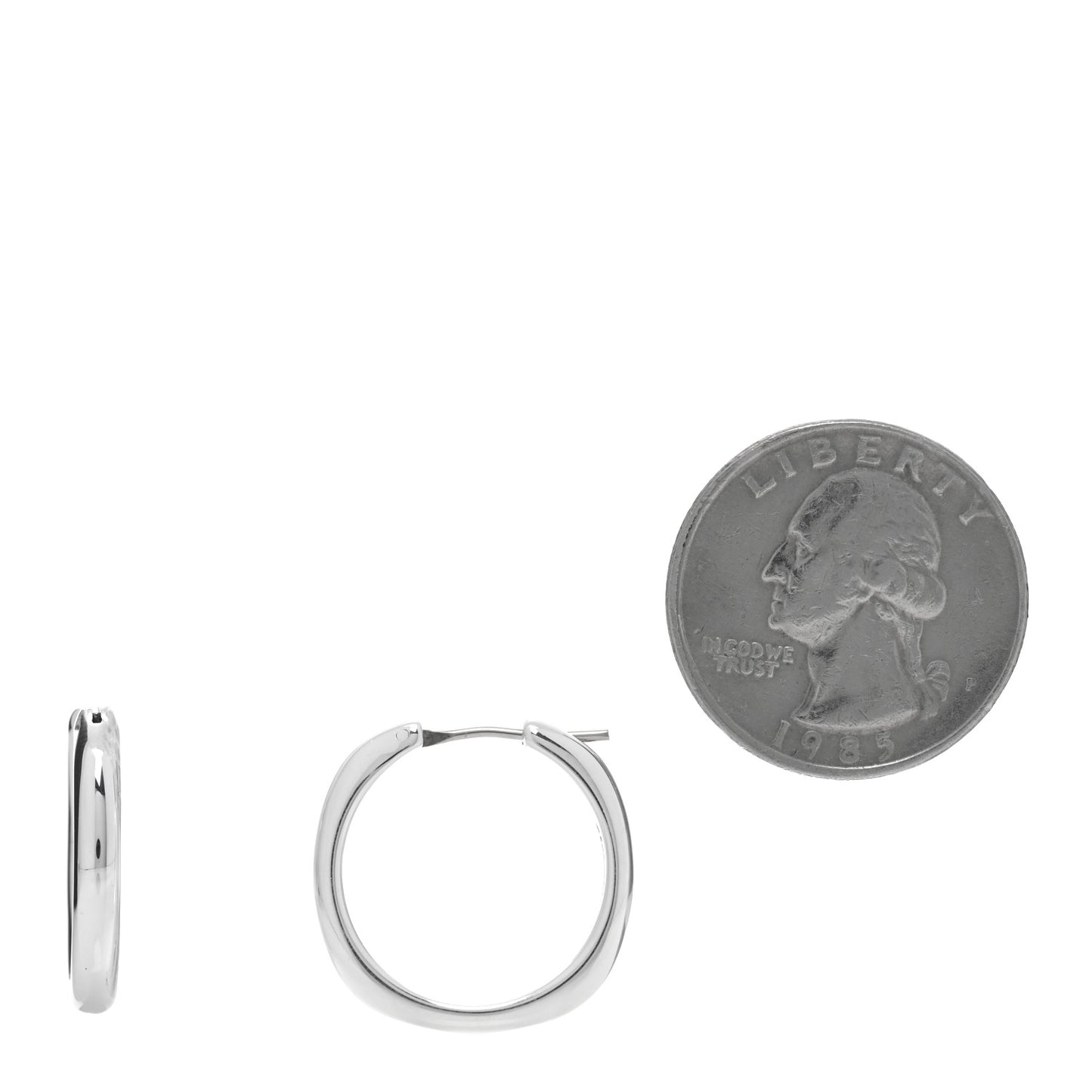 Sterling Silver Square Cushion Hoop Earrings