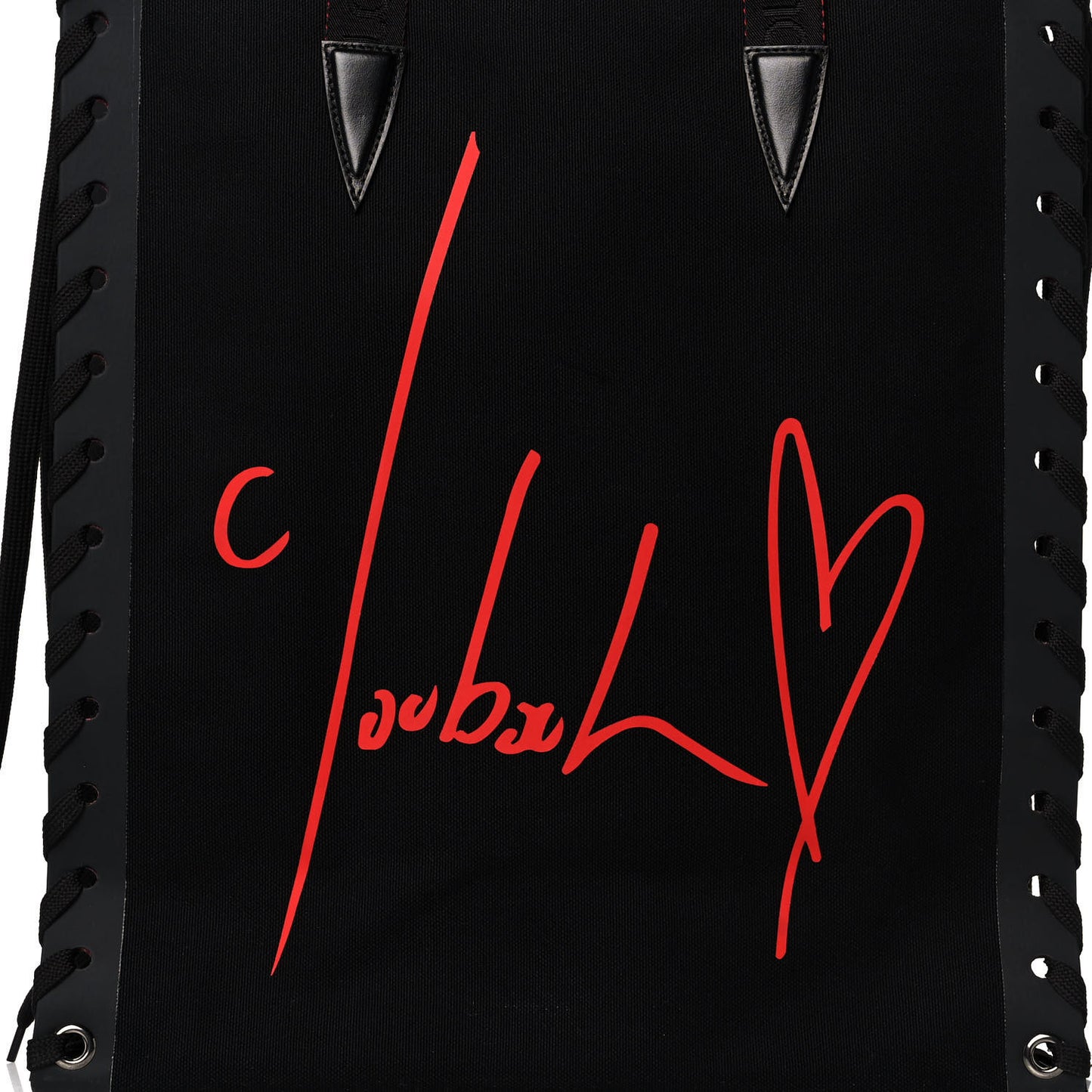 Braided Canvas Small Cabalace Shopper Tote Black