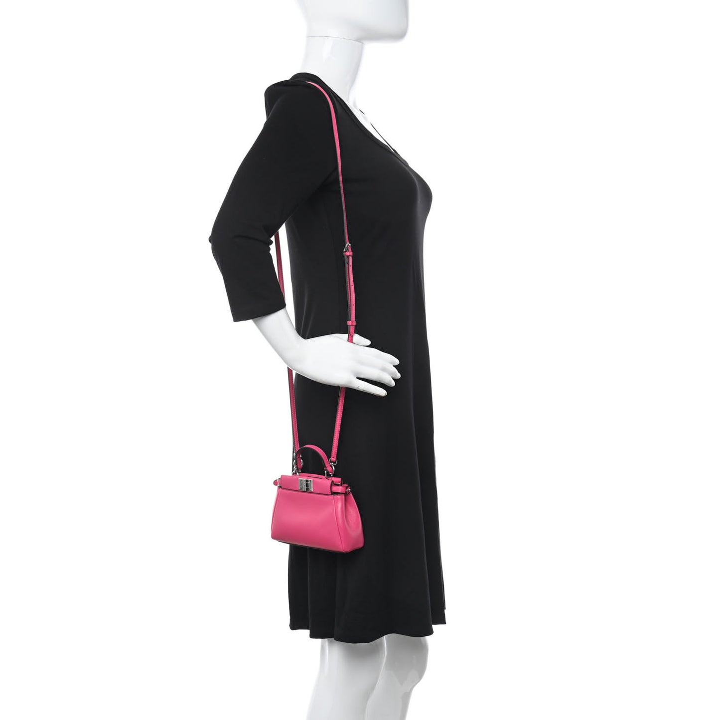 Shiny Nappa Micro Peekaboo Iconic Satchel Fuxia