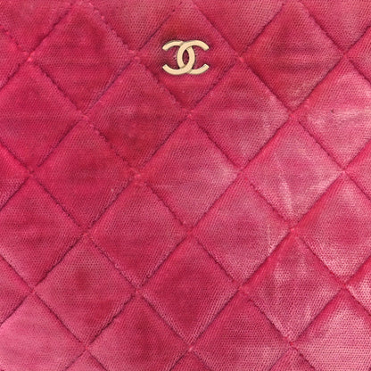 Chanel Velvet Quilted Medium Cosmetic Case Pink 8 of 12