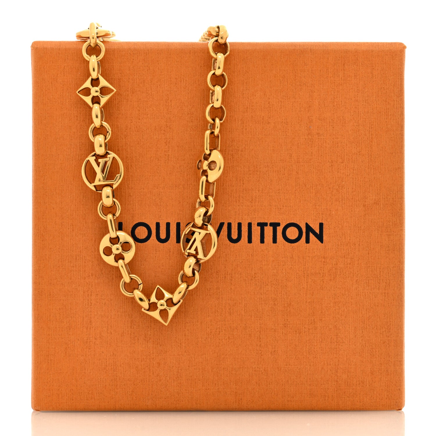 Louis Vuitton Metal Crazy in Lock Necklace Gold 5 of 5