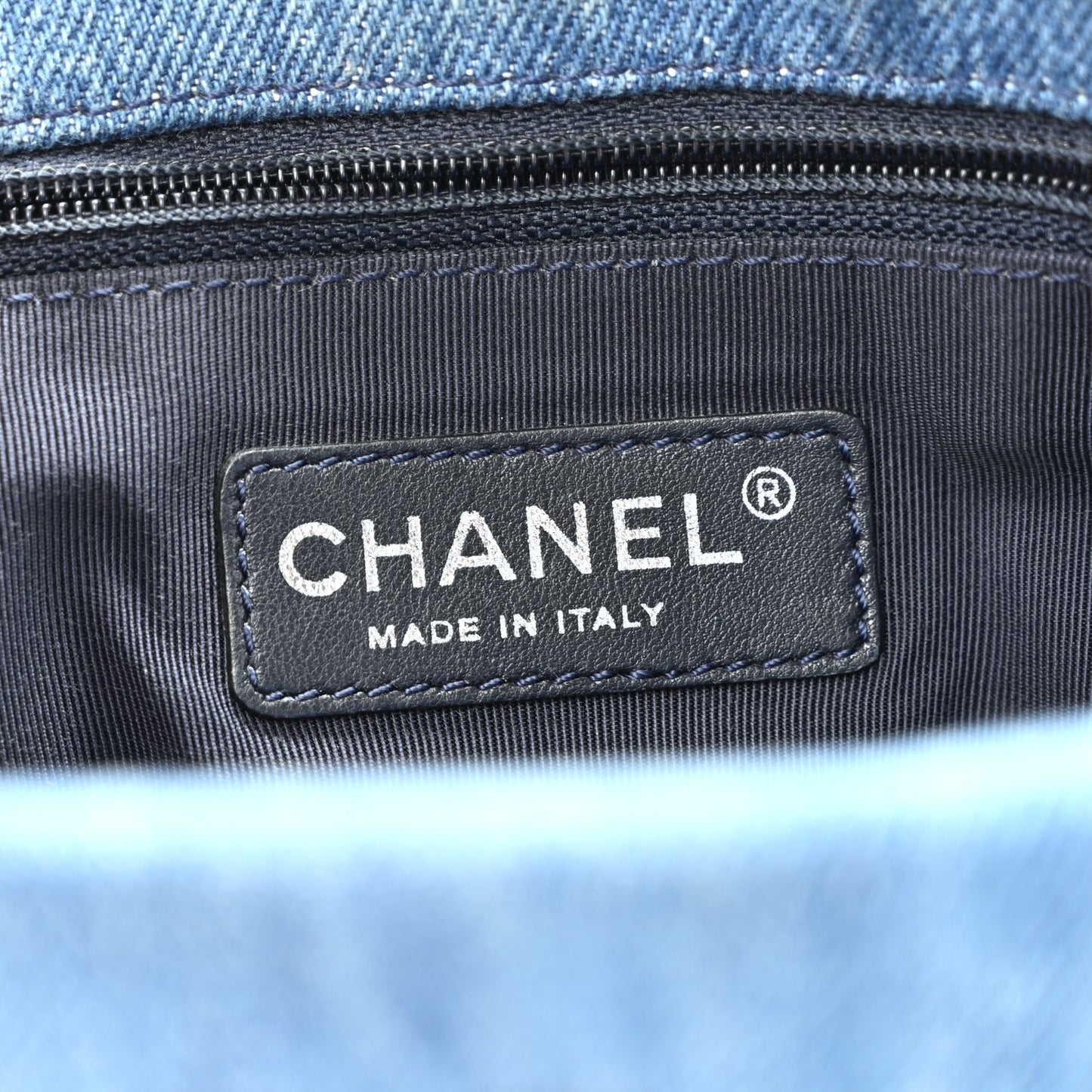 Denim Fringe Medium Single Flap Bag Blue