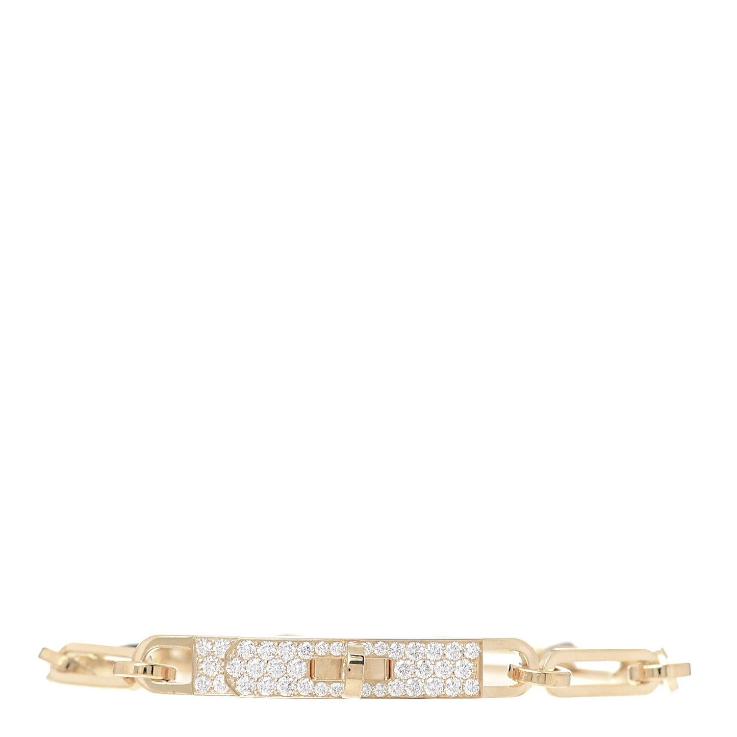 18K Yellow Gold Diamond Pave PM Kelly Chaine Bracelet ST