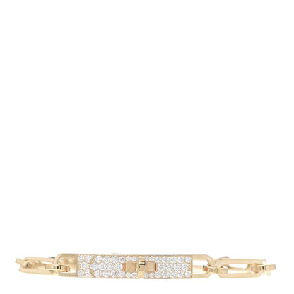 Hermes 18K Yellow Gold Diamond Pave PM Kelly Chaine Bracelet ST 1 of 5